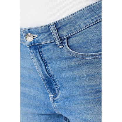 Light Wash - Side - Dorothy Perkins Womens-Ladies Denim Stretch Petite Shorts