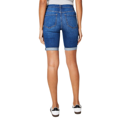 Mid Wash - Back - Dorothy Perkins Womens-Ladies Denim Stretch Petite Shorts