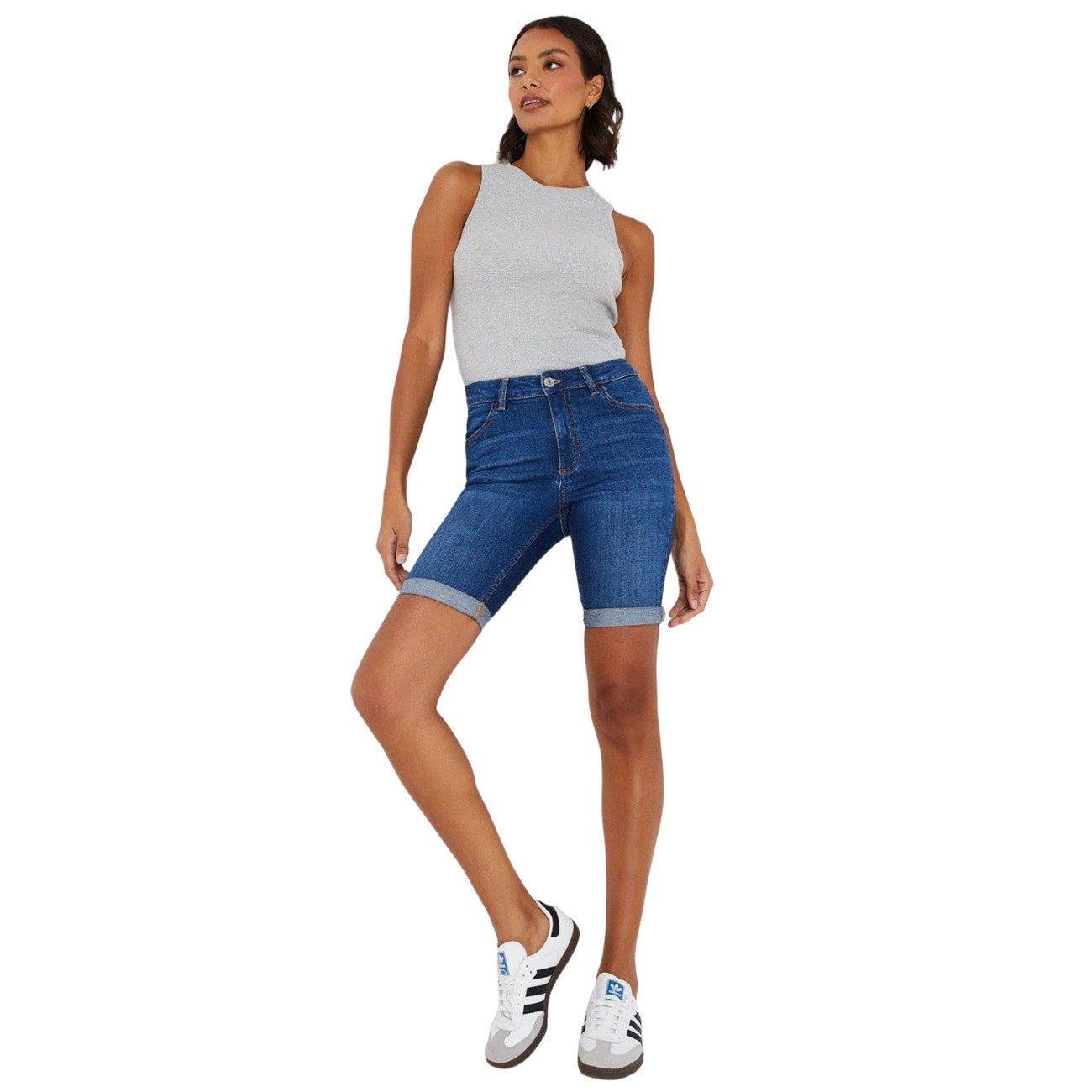 Mid Wash - Lifestyle - Dorothy Perkins Womens-Ladies Denim Stretch Petite Shorts