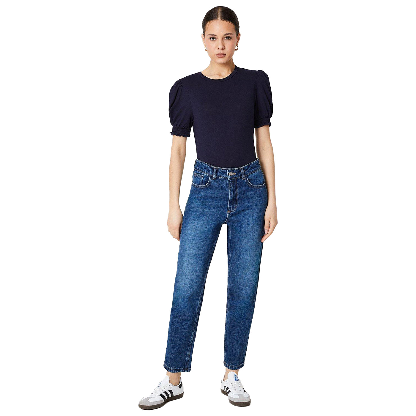 Navy - Lifestyle - Dorothy Perkins Womens-Ladies Shirred Cuff Top