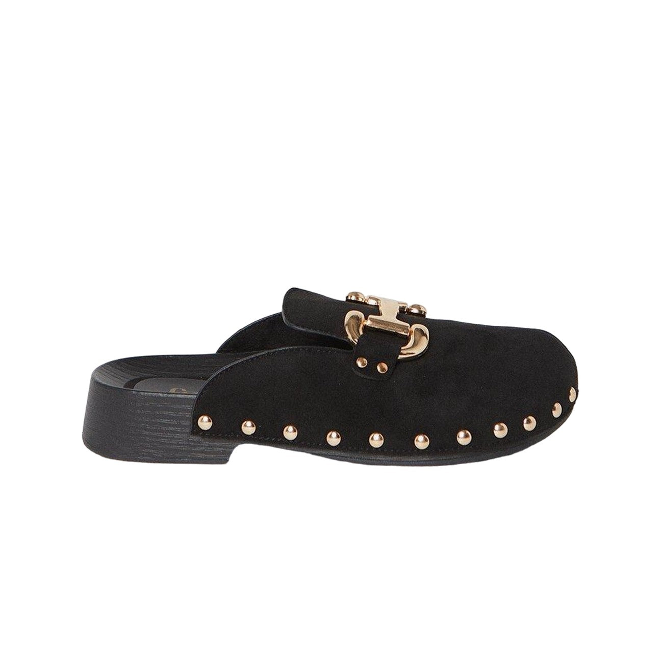 Natural Black - Back - Faith Womens-Ladies Mon Snaffle Detail Closed Toe Mules