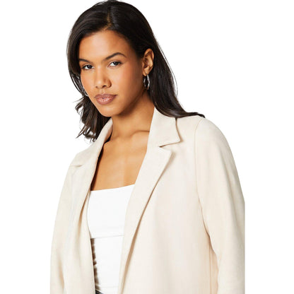 Stone - Side - Dorothy Perkins Womens-Ladies Suedette Longline Jacket