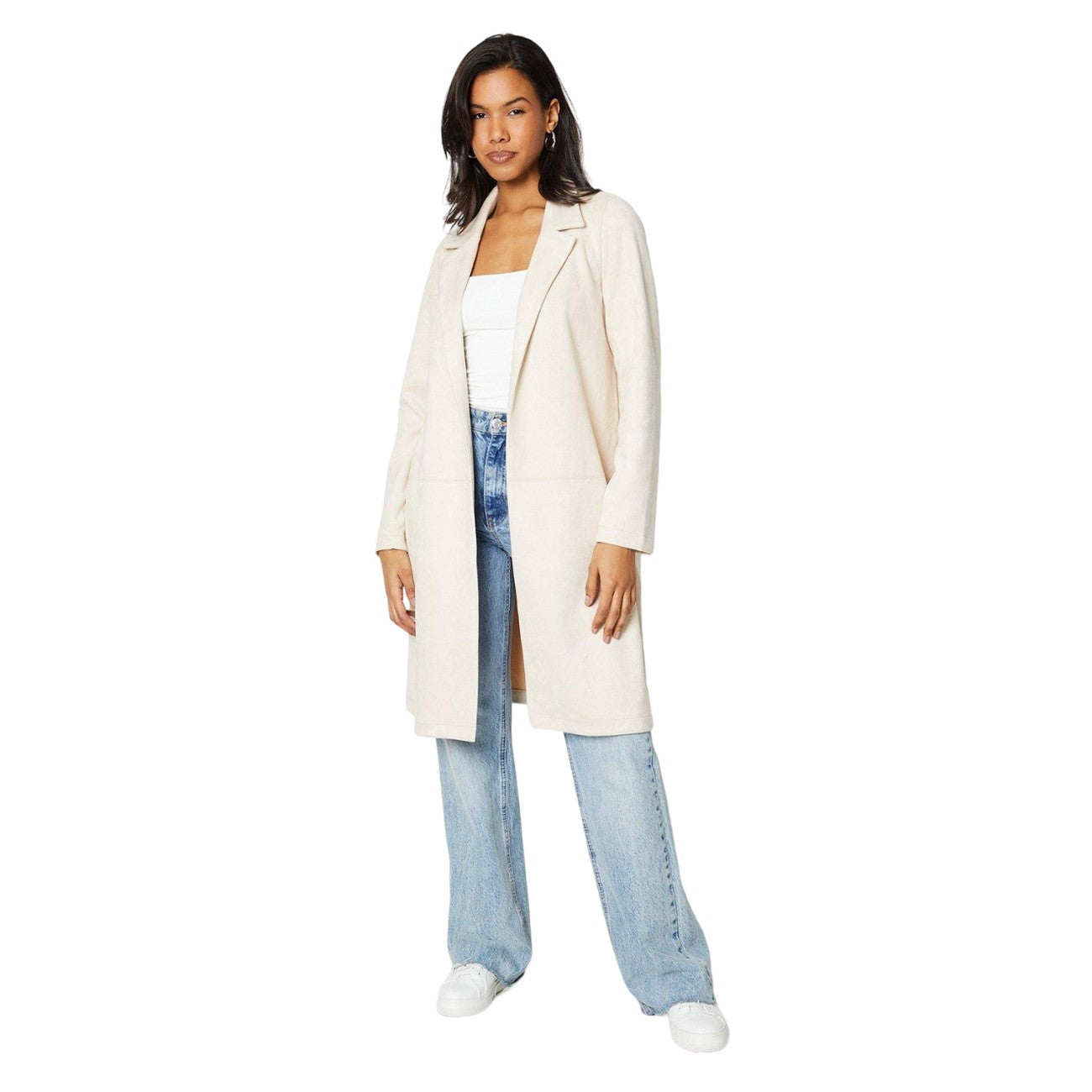 Stone - Lifestyle - Dorothy Perkins Womens-Ladies Suedette Longline Jacket