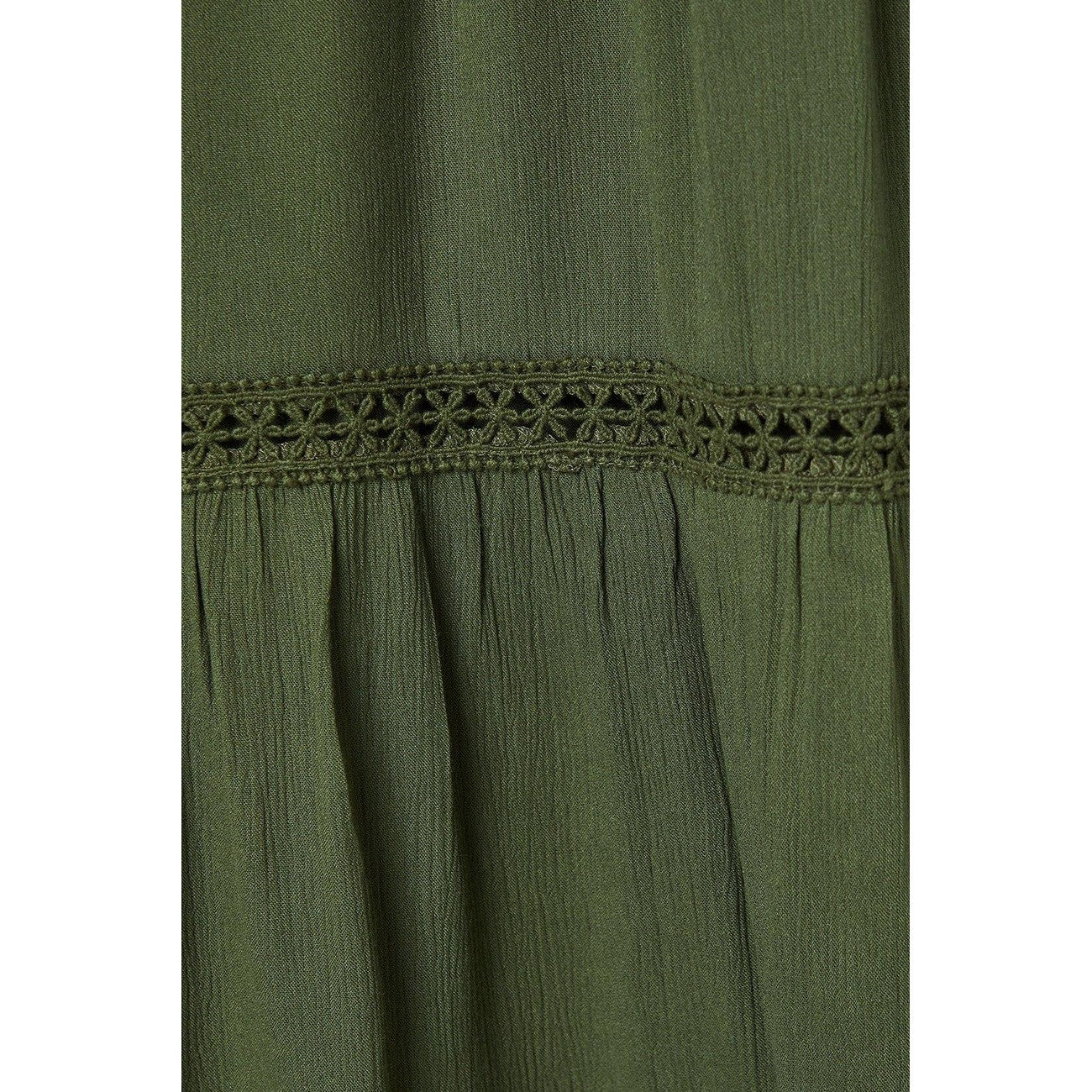 Khaki Green - Side - Dorothy Perkins Womens-Ladies Tiered Strappy Maxi Dress