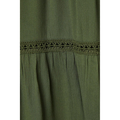 Khaki Green - Side - Dorothy Perkins Womens-Ladies Tiered Strappy Maxi Dress