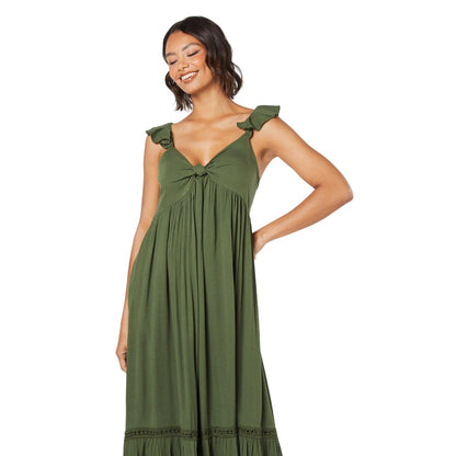 Khaki Green - Lifestyle - Dorothy Perkins Womens-Ladies Tiered Strappy Maxi Dress