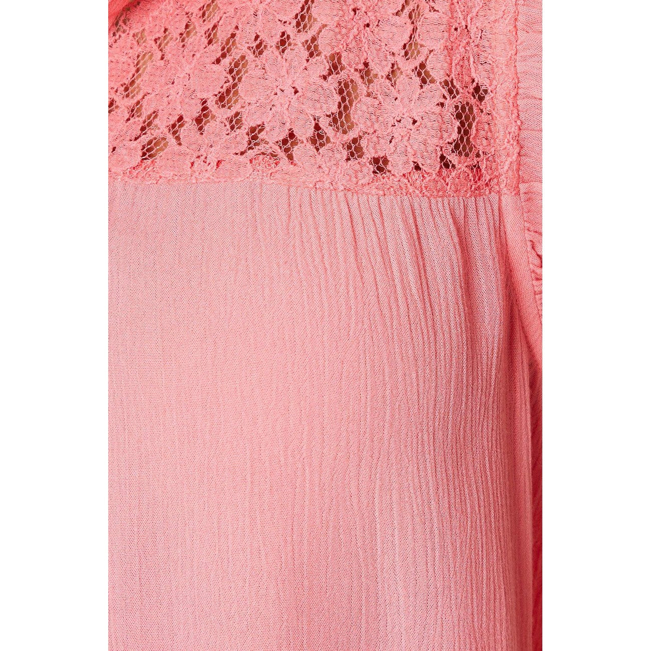 Peach - Side - Dorothy Perkins Womens-Ladies Lace Detail Vest Top