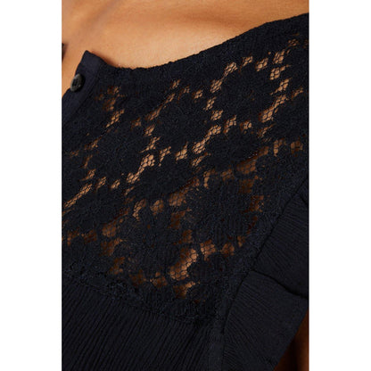 Black - Side - Dorothy Perkins Womens-Ladies Lace Detail Vest Top