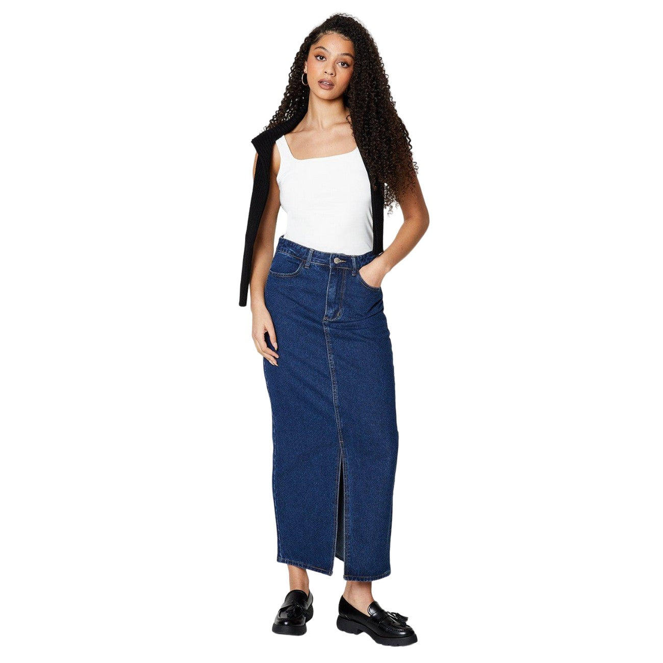 Indigo - Lifestyle - Dorothy Perkins Womens-Ladies Denim Tall Maxi Skirt