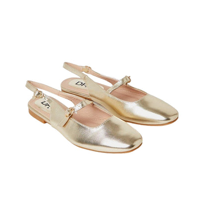 Gold - Front - Dorothy Perkins Womens-Ladies Lulu Sling Back Flat Pumps