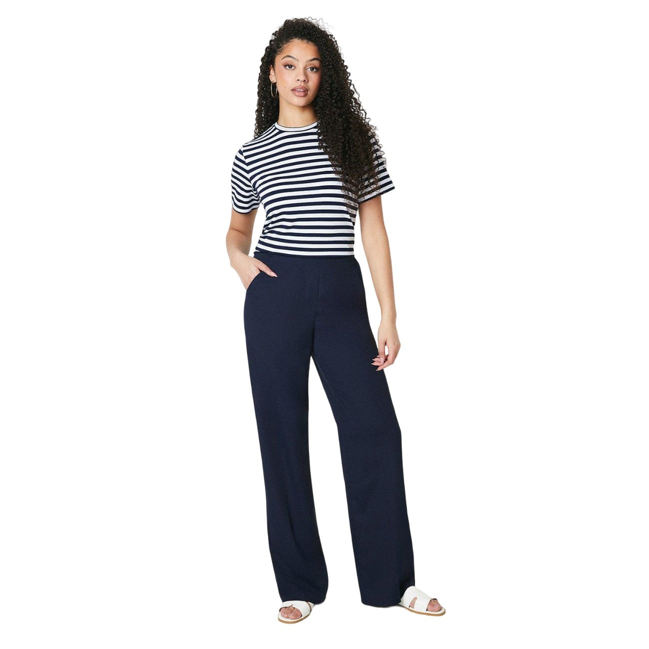 Navy - Lifestyle - Dorothy Perkins Womens-Ladies Pocket Tall Straight Trousers