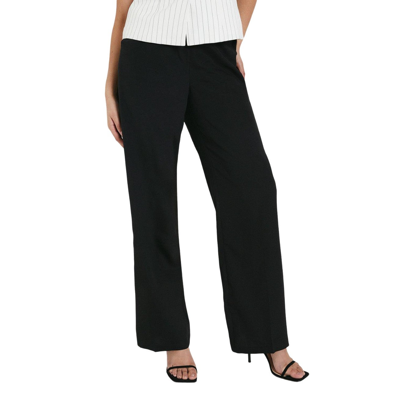 Black - Front - Dorothy Perkins Womens-Ladies Pocket Tall Straight Trousers