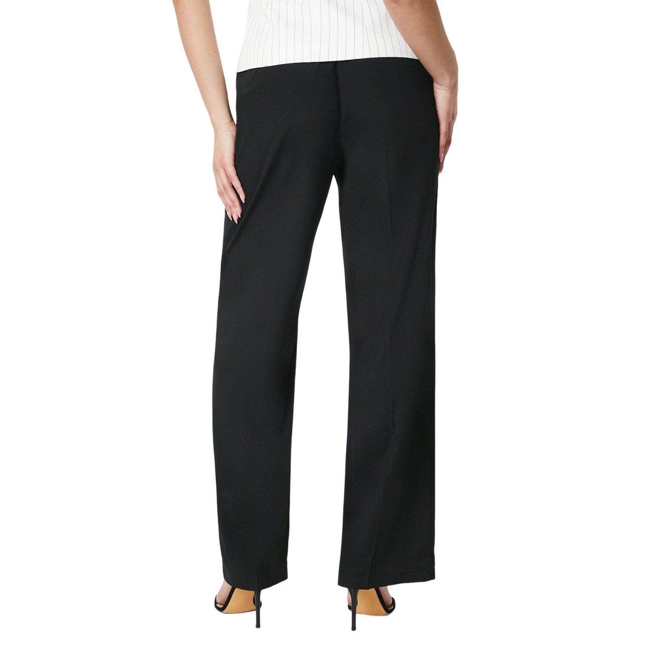 Black - Back - Dorothy Perkins Womens-Ladies Pocket Tall Straight Trousers