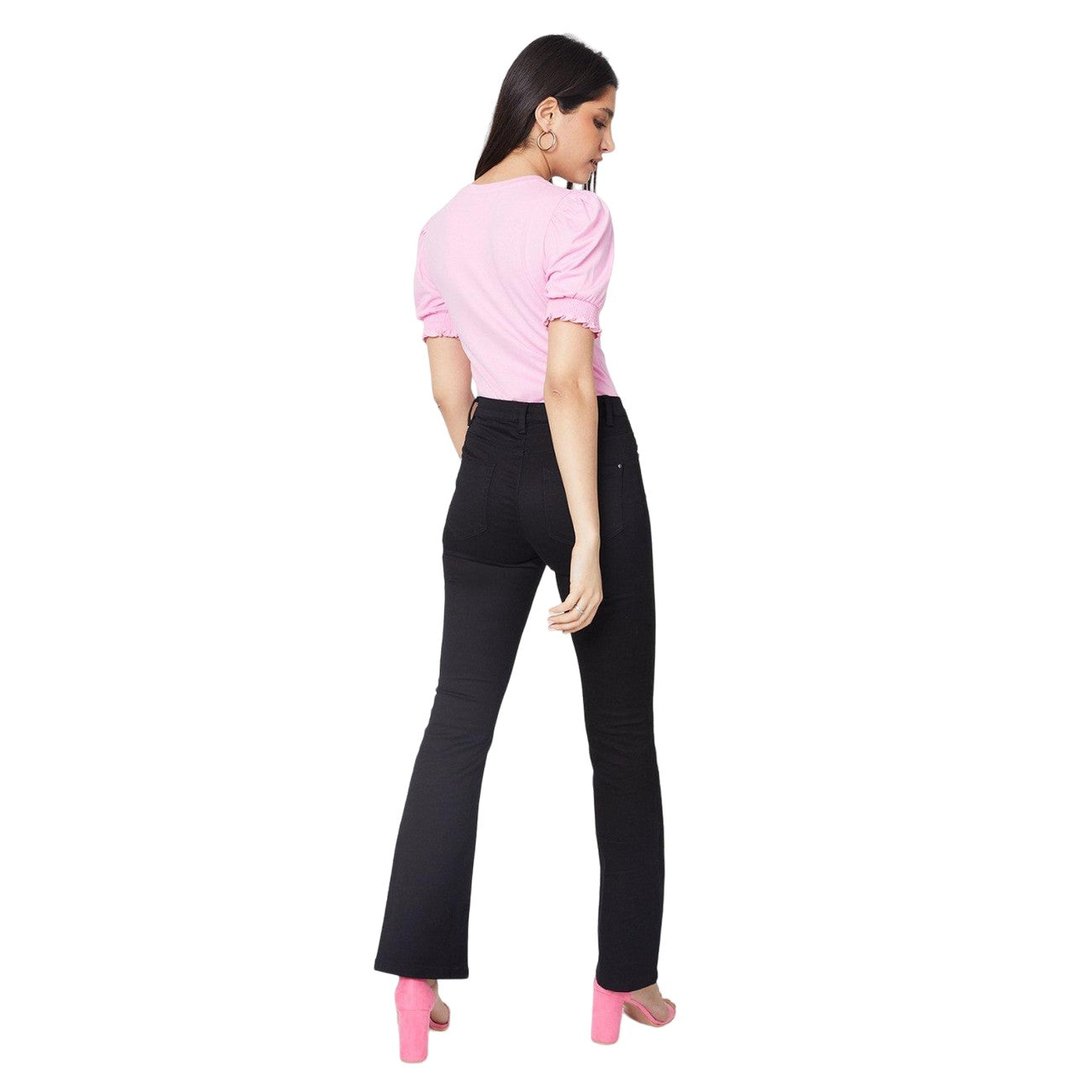 Black - Back - Dorothy Perkins Womens-Ladies Flared Jeans