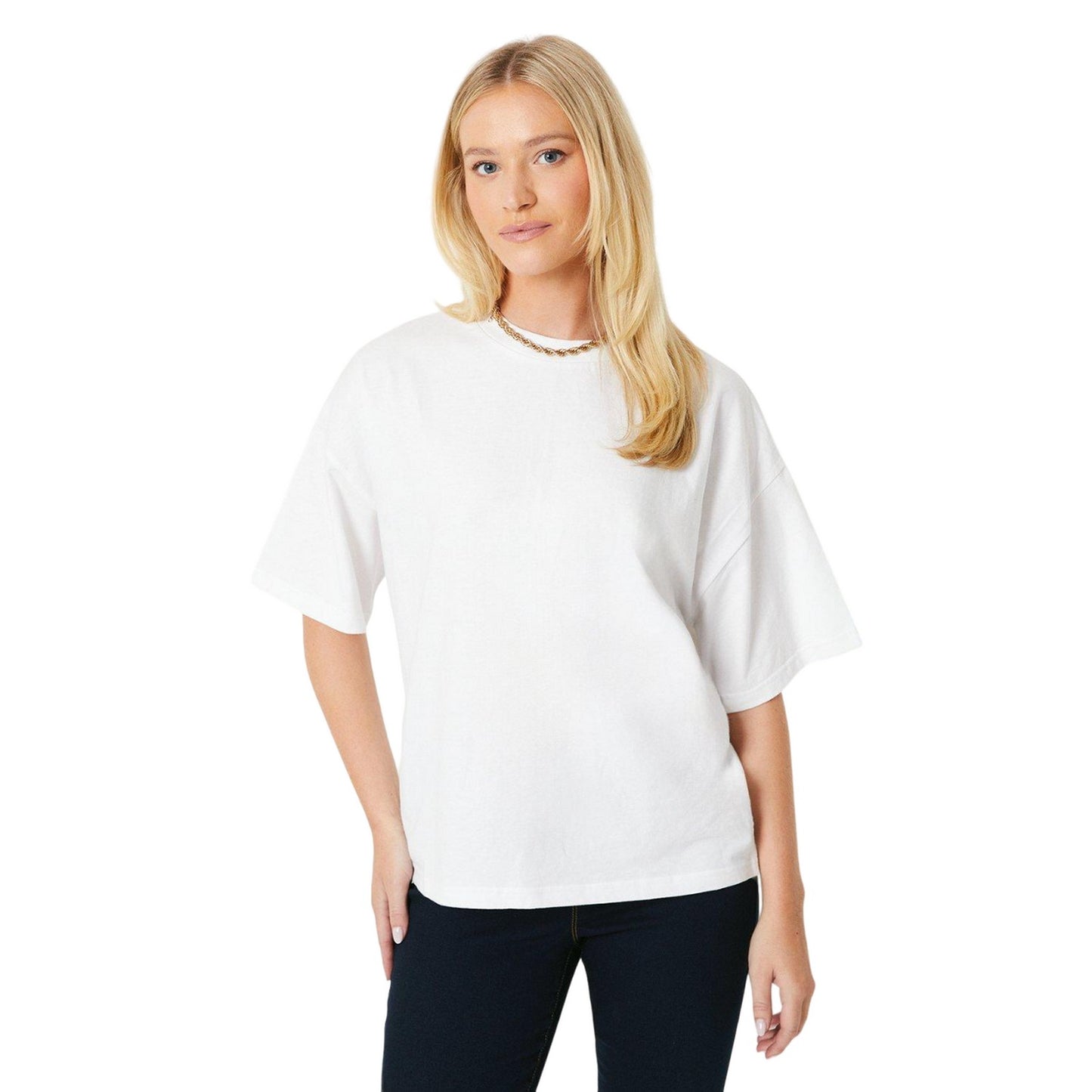 White - Front - Dorothy Perkins Womens-Ladies Slouch T-Shirt