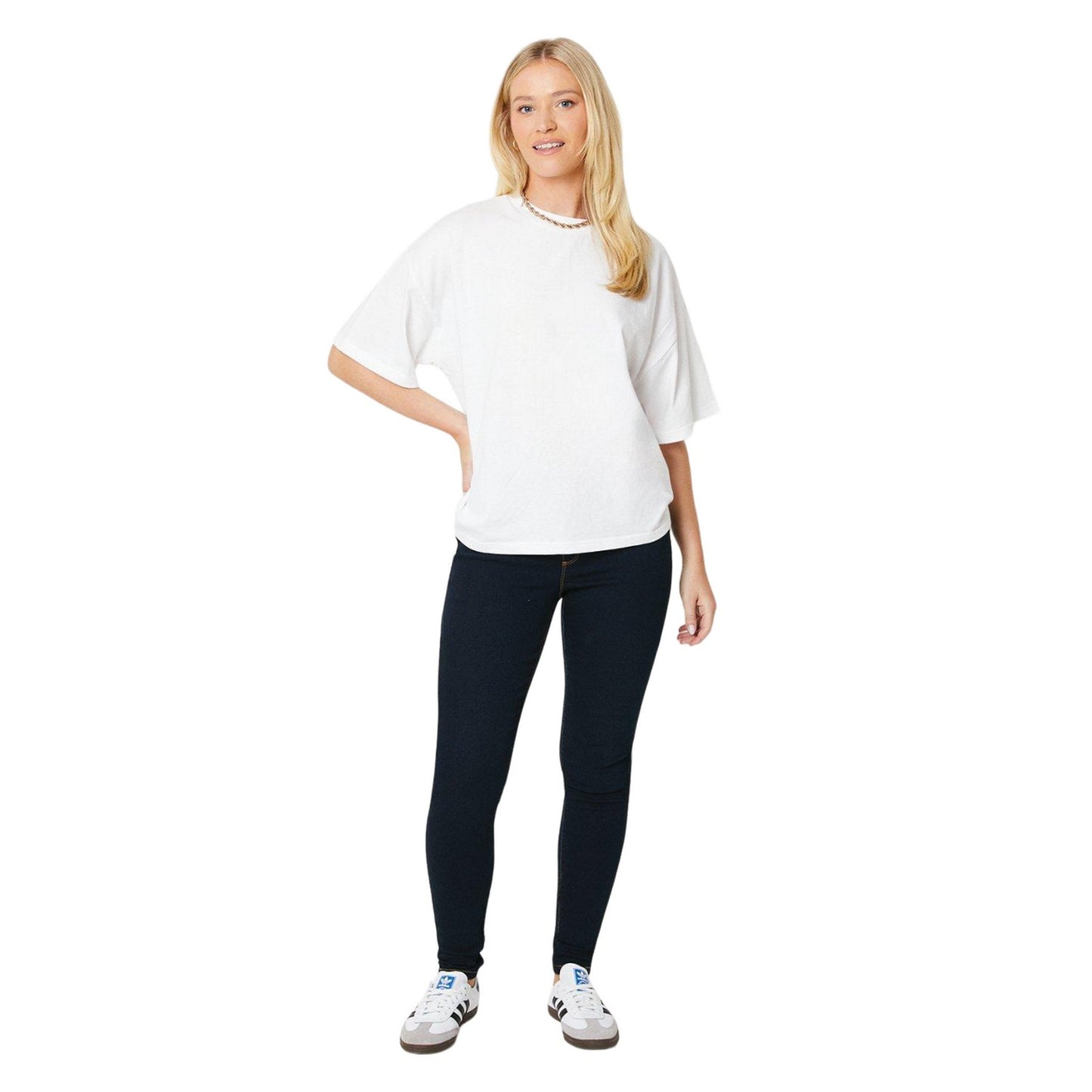 White - Side - Dorothy Perkins Womens-Ladies Slouch T-Shirt