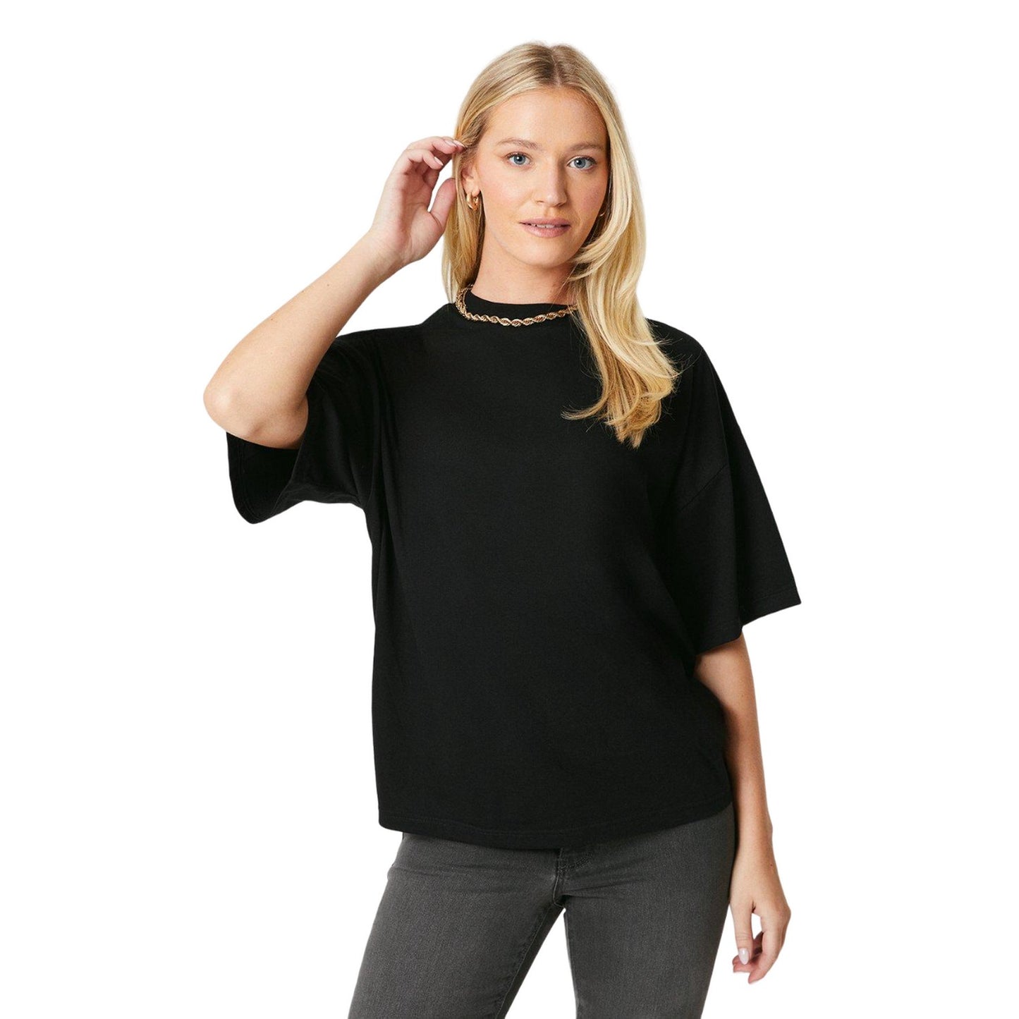Black - Front - Dorothy Perkins Womens-Ladies Slouch T-Shirt