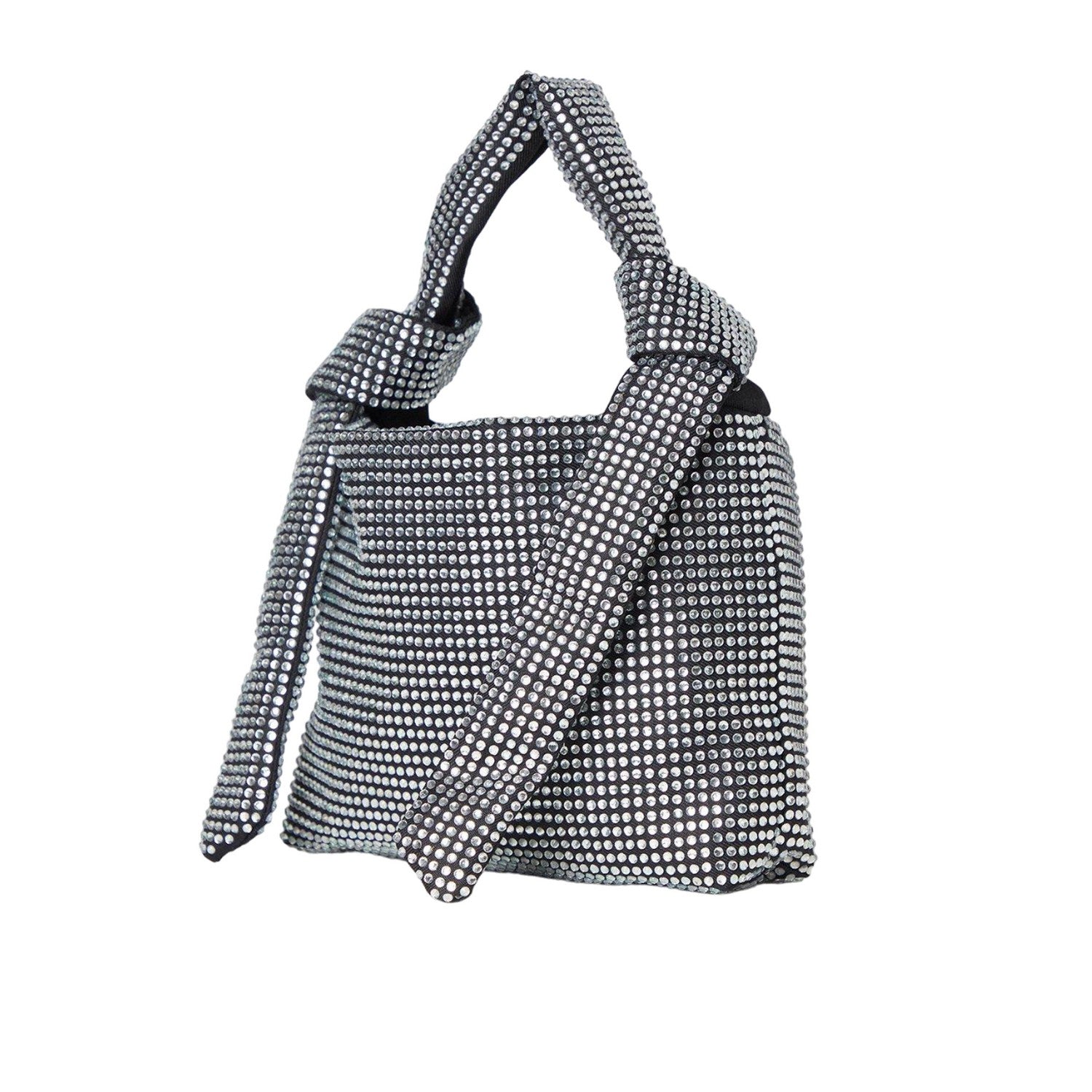 Black - Back - Dorothy Perkins Womens-Ladies Tamara Diamante Knotted Shoulder Bag