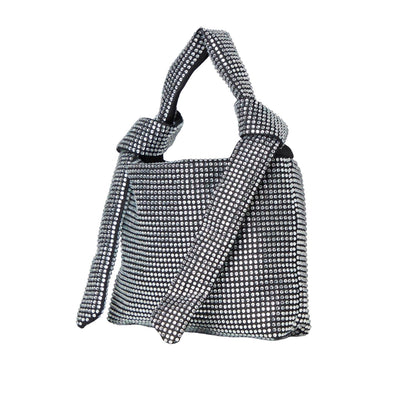 Black - Back - Dorothy Perkins Womens-Ladies Tamara Diamante Knotted Shoulder Bag