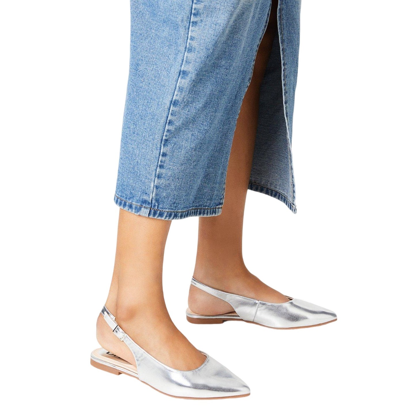 Silver - Side - Dorothy Perkins Womens-Ladies Pippins Sling Back Pumps