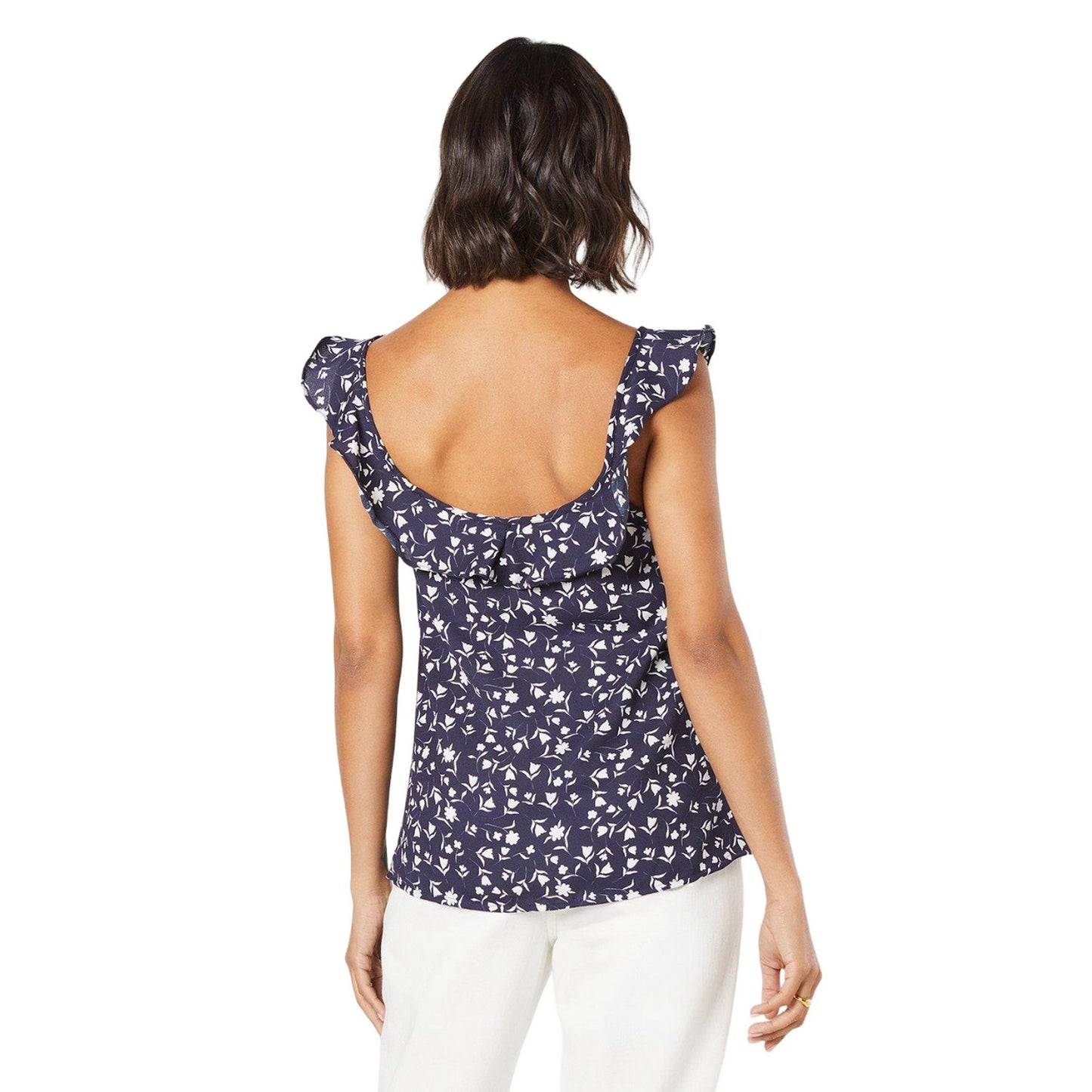 Navy - Back - Dorothy Perkins Womens-Ladies Ruffles Top