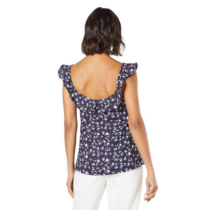 Navy - Back - Dorothy Perkins Womens-Ladies Ruffles Top