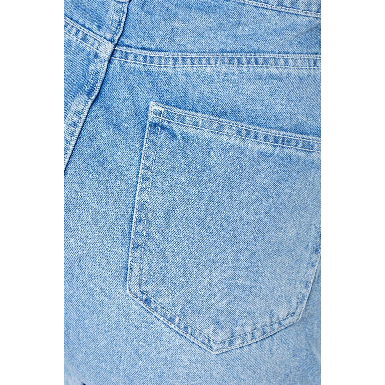 Light Wash - Lifestyle - Dorothy Perkins Womens-Ladies Turned Up Hem Mom Shorts