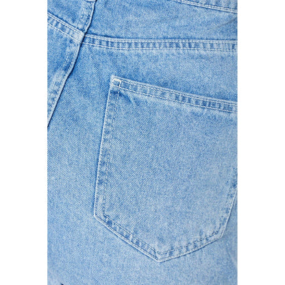 Light Wash - Lifestyle - Dorothy Perkins Womens-Ladies Turned Up Hem Mom Shorts