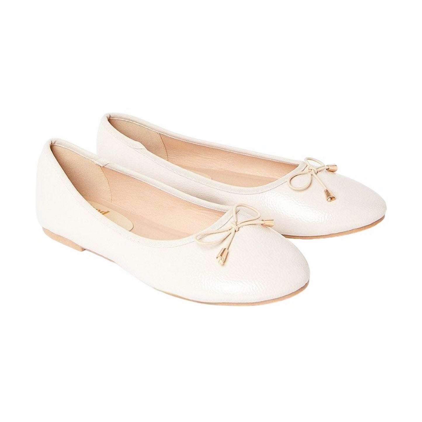 Blush - Front - Dorothy Perkins Womens-Ladies Tonya Comfort Bow Detail Wide Ballerina Flats