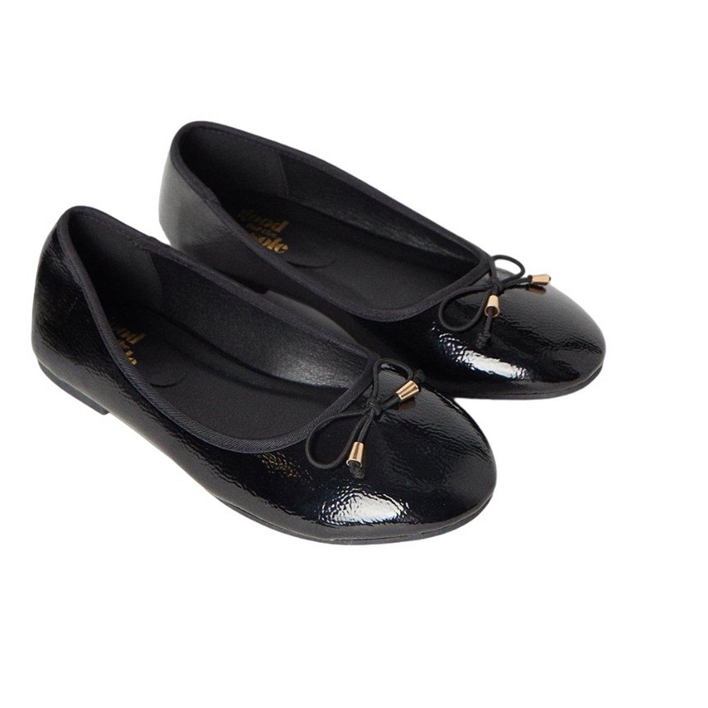 True Black - Front - Dorothy Perkins Womens-Ladies Tonya Comfort Bow Detail Wide Ballerina Flats