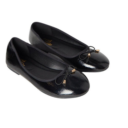 True Black - Front - Dorothy Perkins Womens-Ladies Tonya Comfort Bow Detail Wide Ballerina Flats