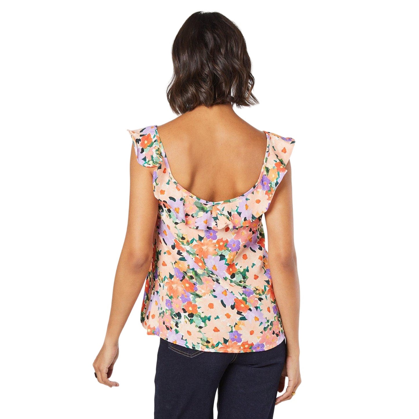 Multicoloured - Back - Dorothy Perkins Womens-Ladies Ruffles Top