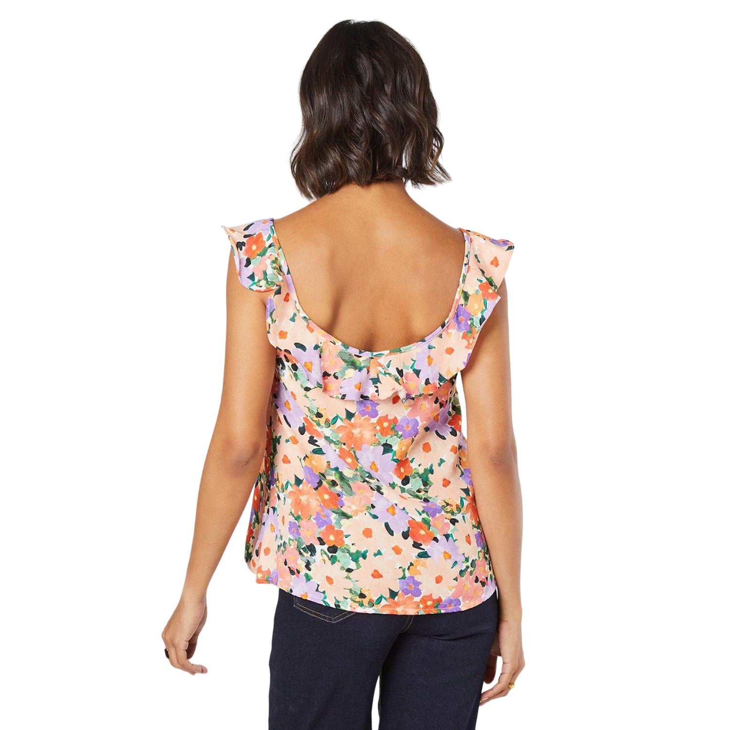 Multicoloured - Back - Dorothy Perkins Womens-Ladies Ruffles Top