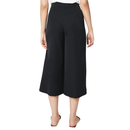 Black - Back - Dorothy Perkins Womens-Ladies Button Front Culottes