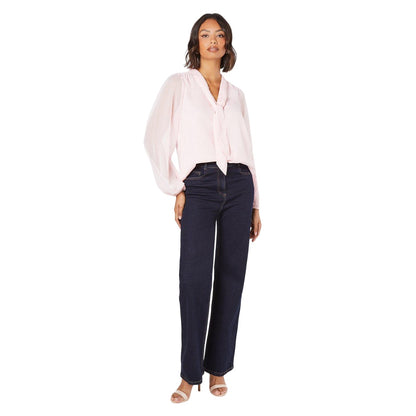 Blush - Lifestyle - Dorothy Perkins Womens-Ladies Chiffon Front Tie Long-Sleeved Blouse