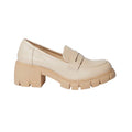 Beige - Back - Faith Womens-Ladies Neddie Chunky Penny Loafers