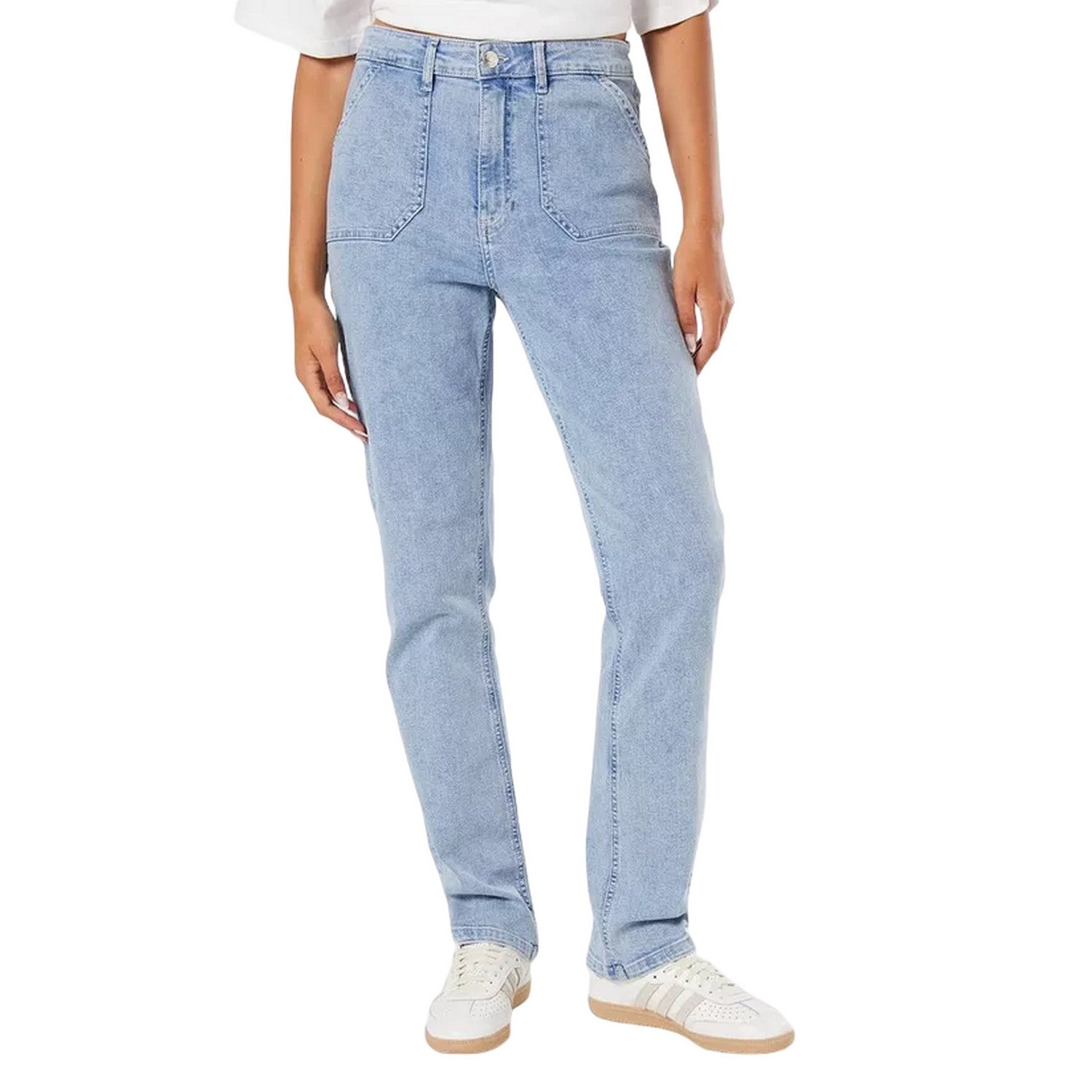 Light Wash - Front - Dorothy Perkins Womens-Ladies Pocket Detail Tall and Slim Jeans