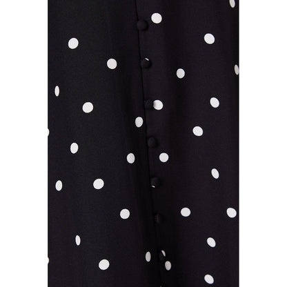 Black - Side - Dorothy Perkins Womens-Ladies Spotted Button Front Midi Dress