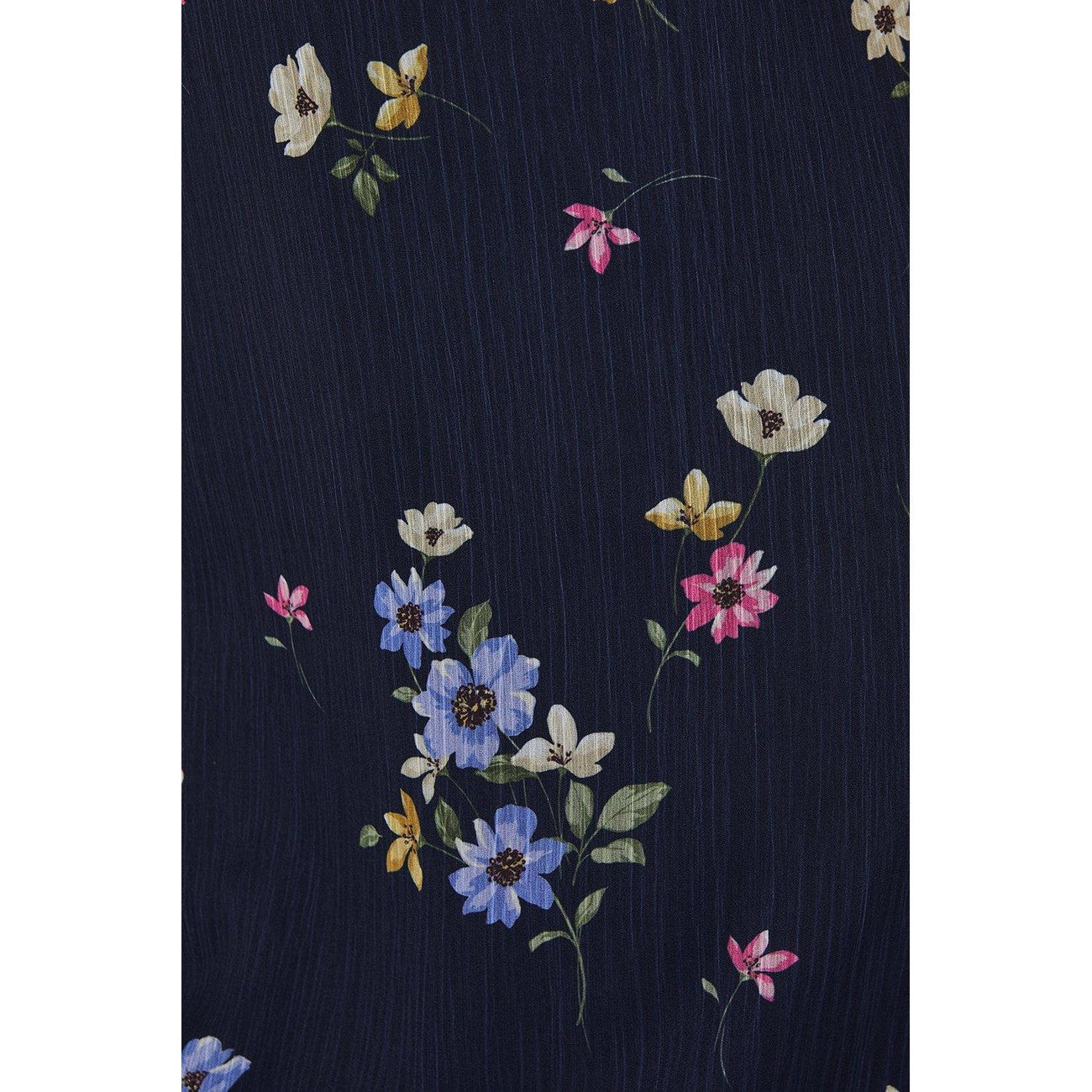 Navy - Side - Dorothy Perkins Womens-Ladies Floral Chiffon Ruffles Petite Midi Dress