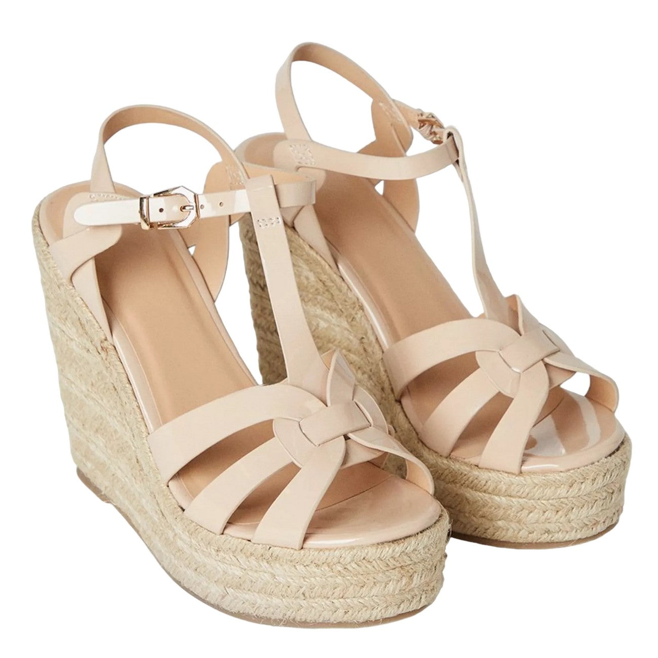 Beige - Front - Dorothy Perkins Womens-Ladies Honey T-Bar Wedge Espadrilles