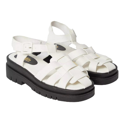 White - Front - Faith Womens-Ladies Mimi Chunky Heel Sandals