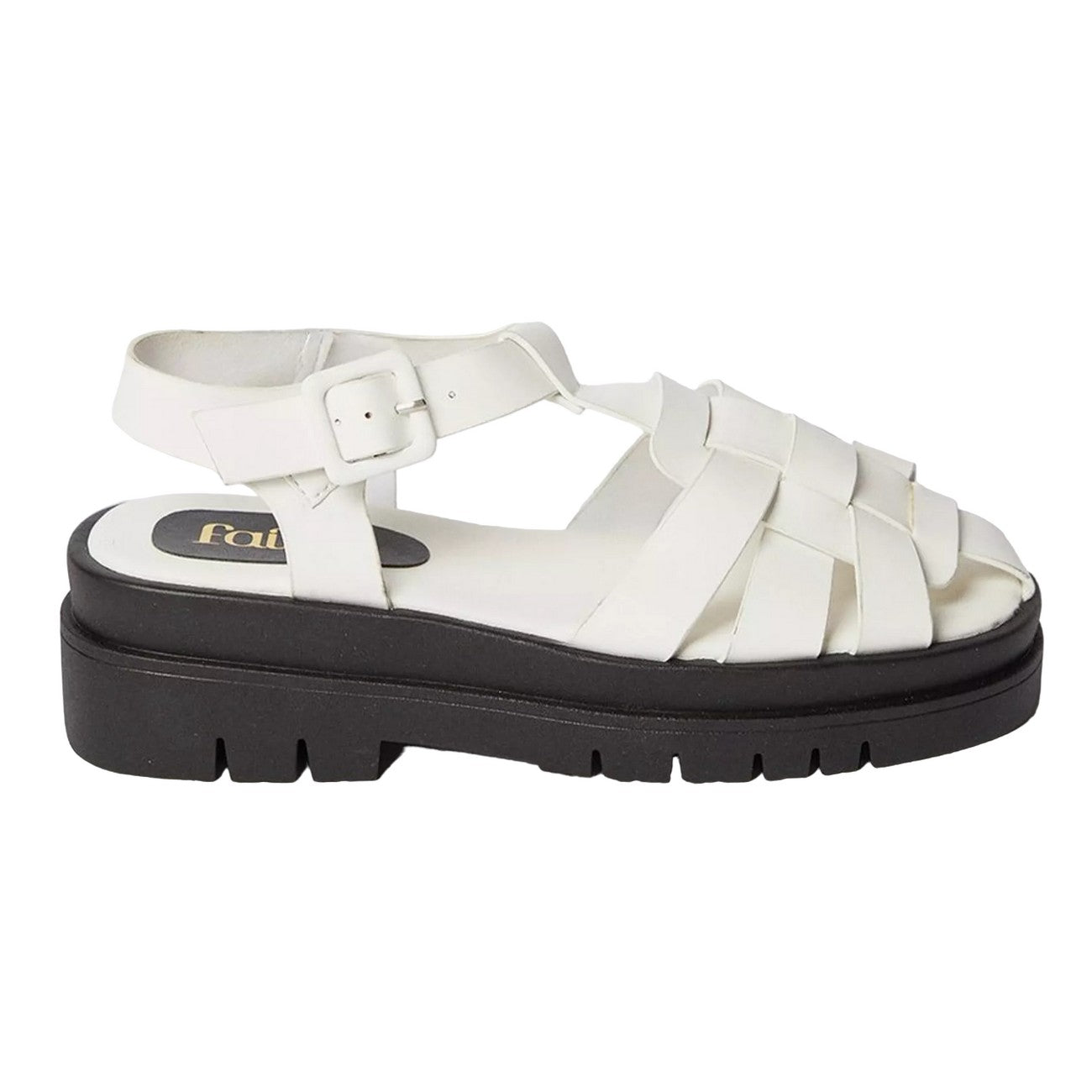 White - Back - Faith Womens-Ladies Mimi Chunky Heel Sandals