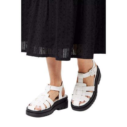White - Side - Faith Womens-Ladies Mimi Chunky Heel Sandals