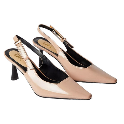 Beige - Front - Dorothy Perkins Womens-Ladies Donna Sling Back Mid Heel Court Shoes