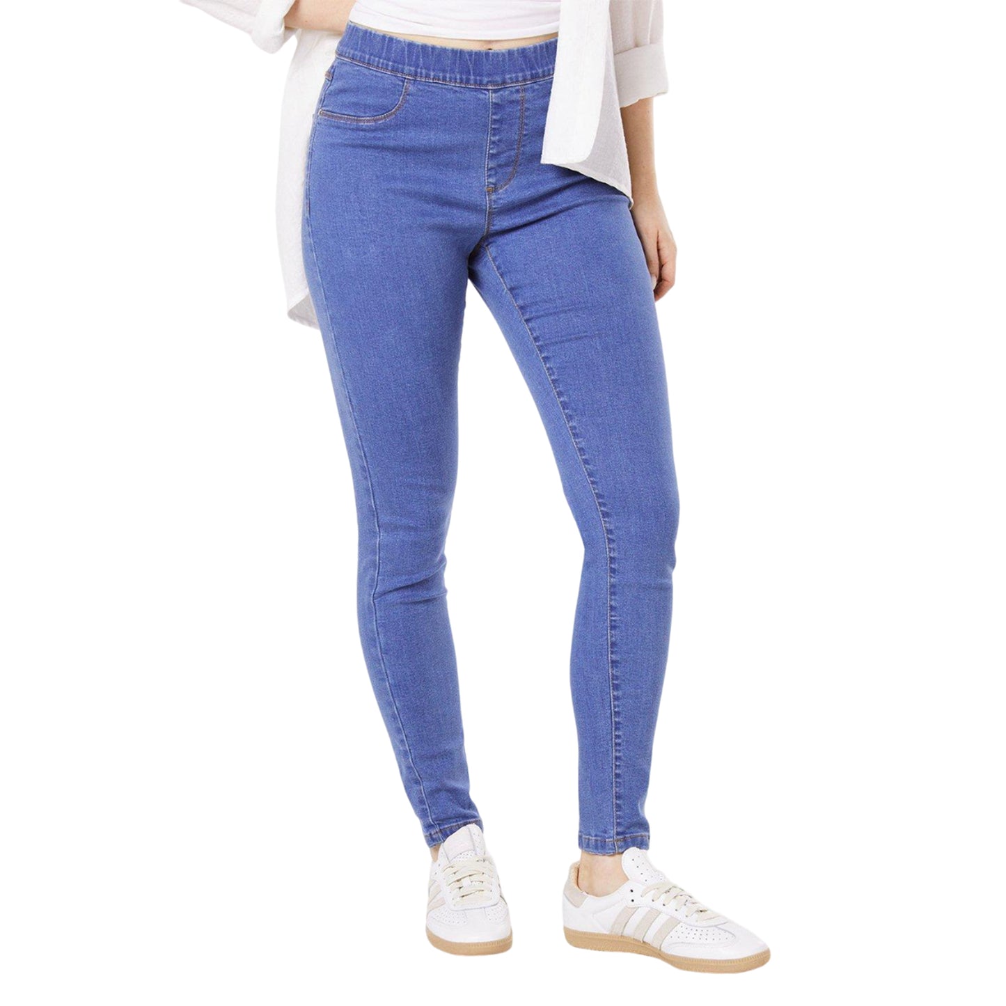Mid Wash - Front - Dorothy Perkins Womens-Ladies Pull-On Skinny Jeggings
