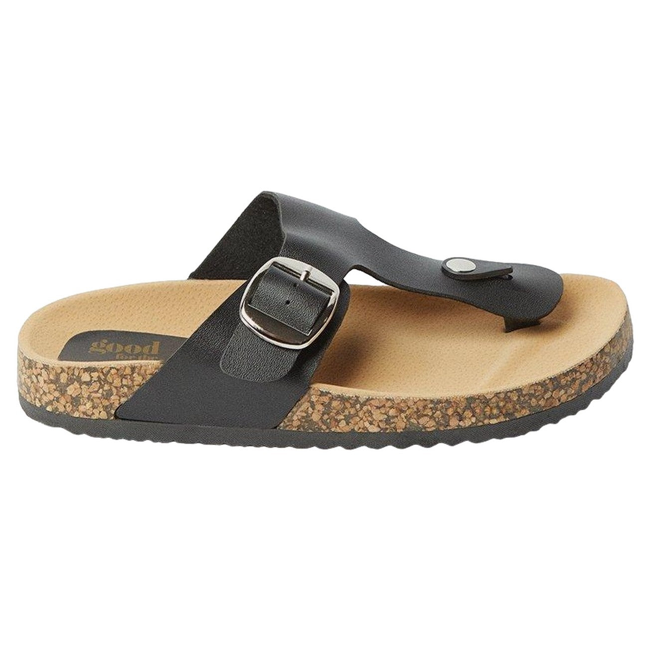 Black - Back - Good For The Sole Womens-Ladies Memphis Flatform Flip Flops