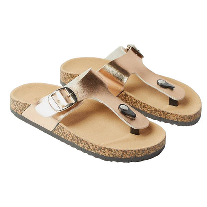 Rose Gold - Front - Good For The Sole Womens-Ladies Memphis Flatform Flip Flops