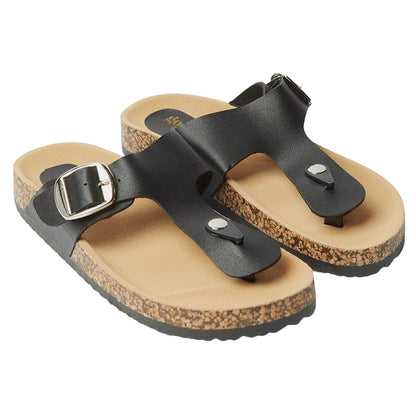 Black - Front - Good For The Sole Womens-Ladies Memphis Flatform Flip Flops
