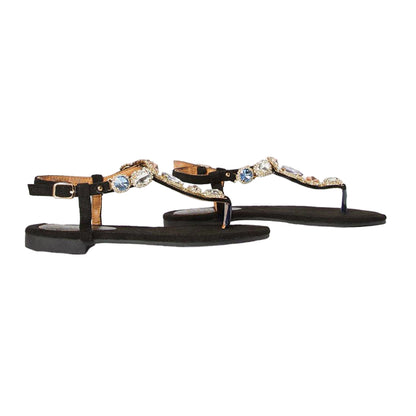 Black - Front - Faith Womens-Ladies Hopes Jewelled Flat Sandals