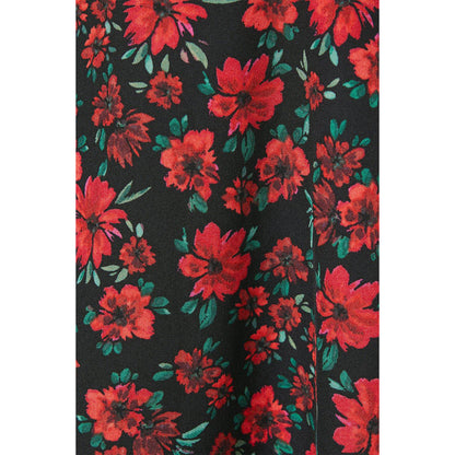 Black-Red-Green - Side - Dorothy Perkins Womens-Ladies Floral Lace V Neck Blouse